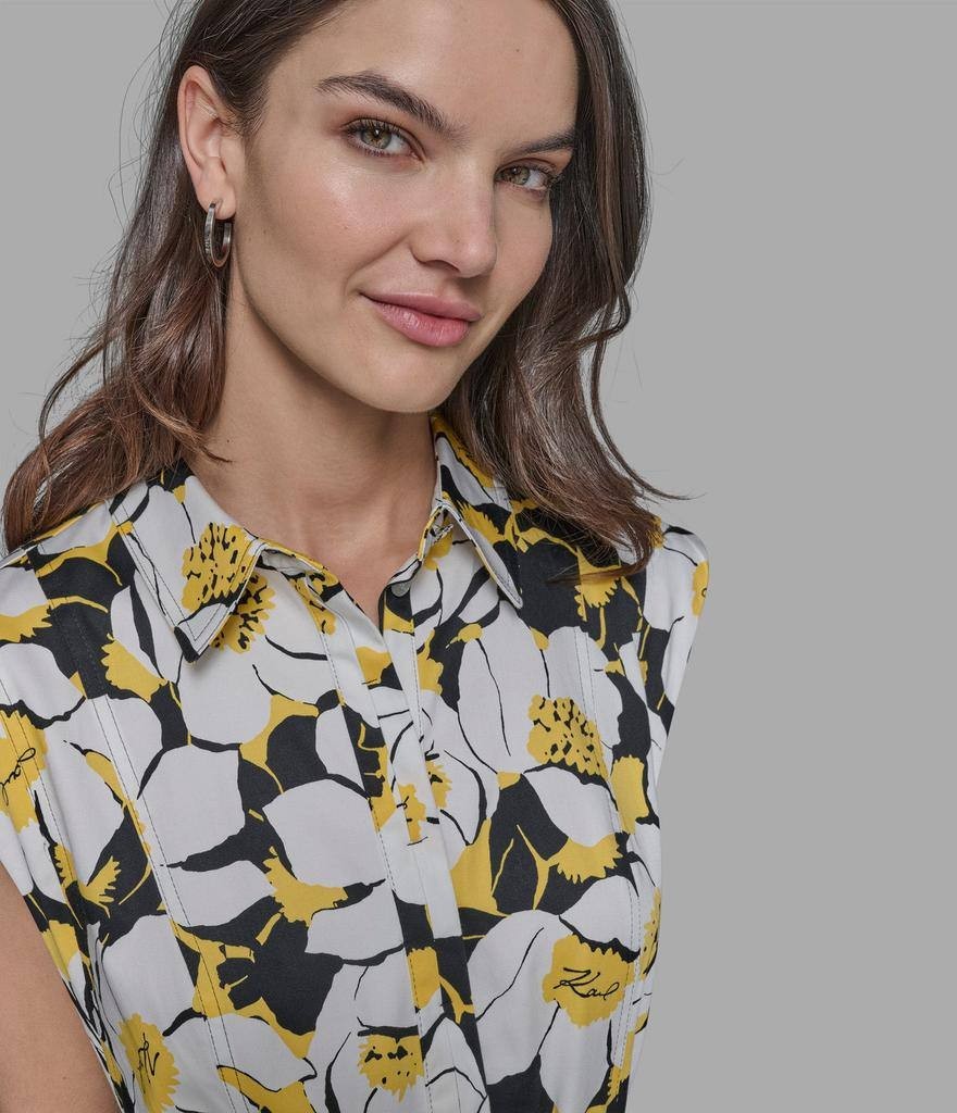 Karl Lagerfeld Paris Women’s Fit & Flare Floral Dress Yellow Size 6 NWT $159