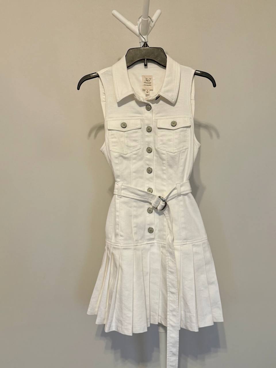 Cinq à Sept Moxie Denim Mini Shirtdress White 8 NWT $445 – Modern Chic