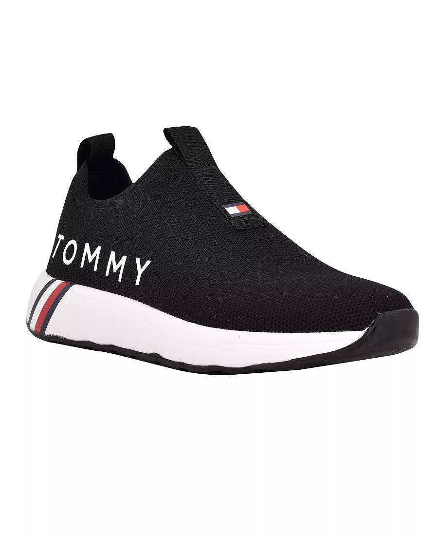 Tommy Hilfiger Aliah Sneakers 9M Black Knit Slip‑On Sporty Casual NIB msrp$69