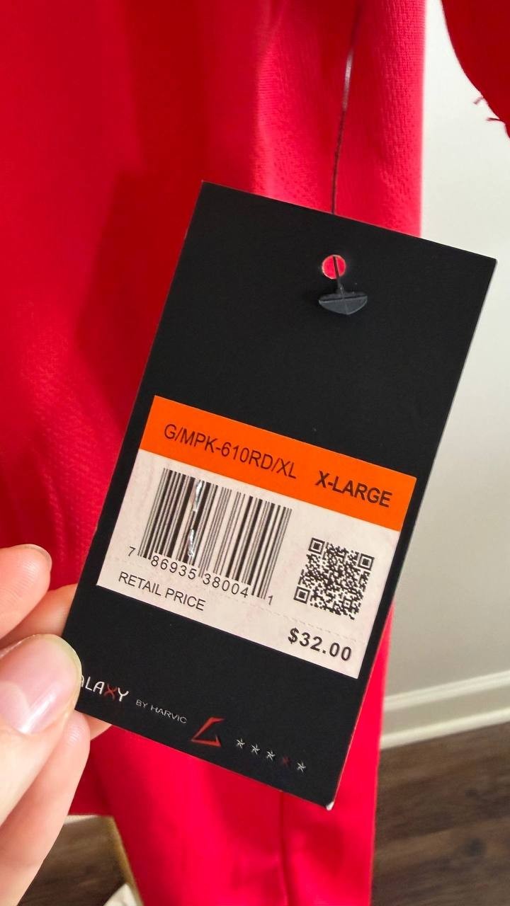 Galaxy by Harvic Men’s Dry‑Fit Moisture‑Wicking Polo Shirt Red XL $32 NWT