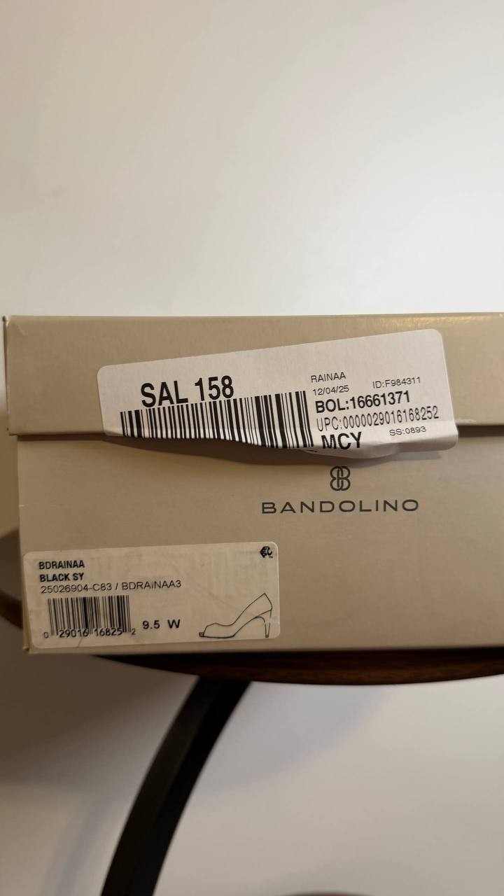 Bandolino Peep Toe Pumps 9.5W Black Faux Patent – New in Box MSRP $89