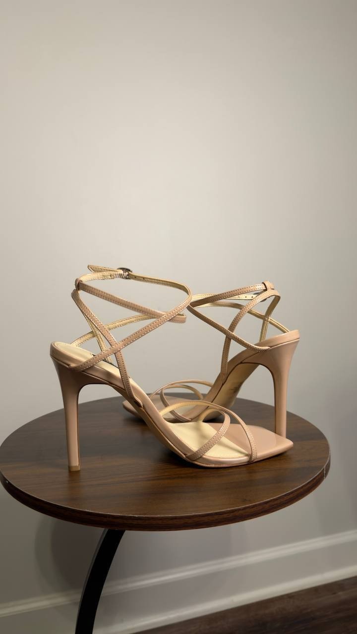 Nine  West  High  Stiletto  Sandals  Light  Natural  10  M  New  $85