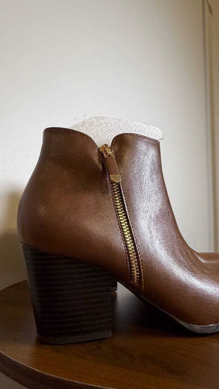 Style & Co Ankle Booties 9M Cognac Man‑Made New (No Box) MSRP $80