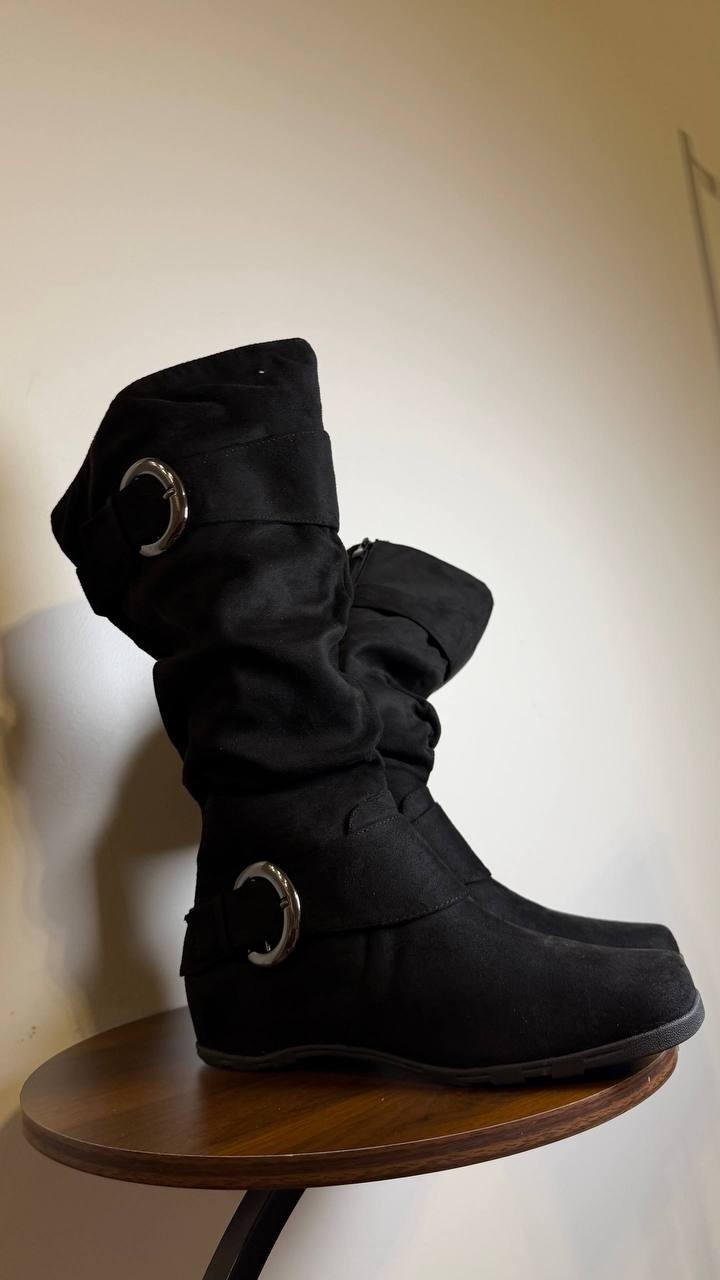Journee Black Faux Suede Boots 8.5M NIB MSRP $115