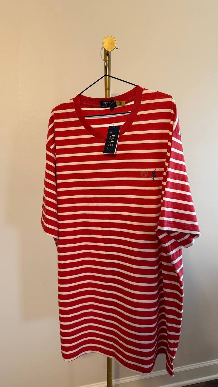 Polo Ralph Lauren Men’s Stripe T‑Shirt Red/White 2XLT $89.50 NWT