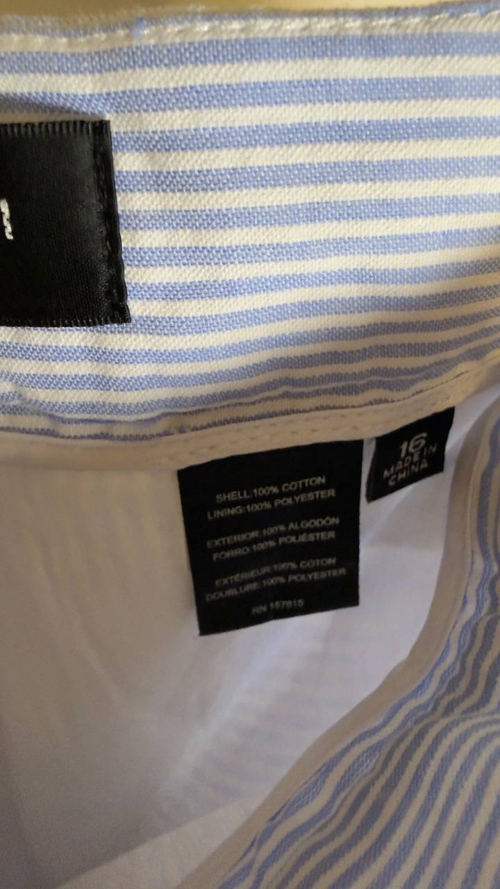 Tahari ASL Women’s Seersucker Straight Leg Pants Navy Ivory 16 NWT $99