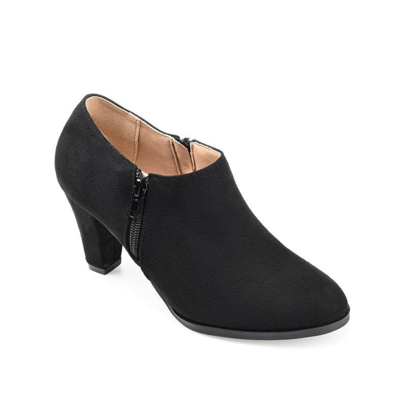 Journee Sanzi Booties 8.5 Black Faux Suede Zip‑Up Round Toe NIB msrp$48.49
