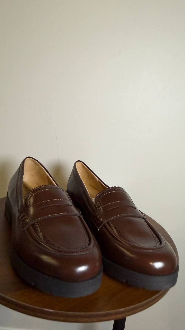 LifeStride London Loafers 10W Walnut Brown Lug Sole Penny Slip‑On NIB msrp$89.99