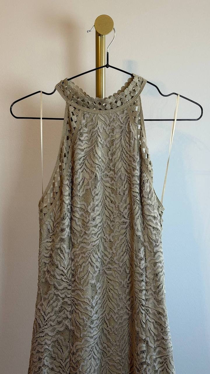 Guess Bodycon Lace Maxi Dress Green Size M NWT $178