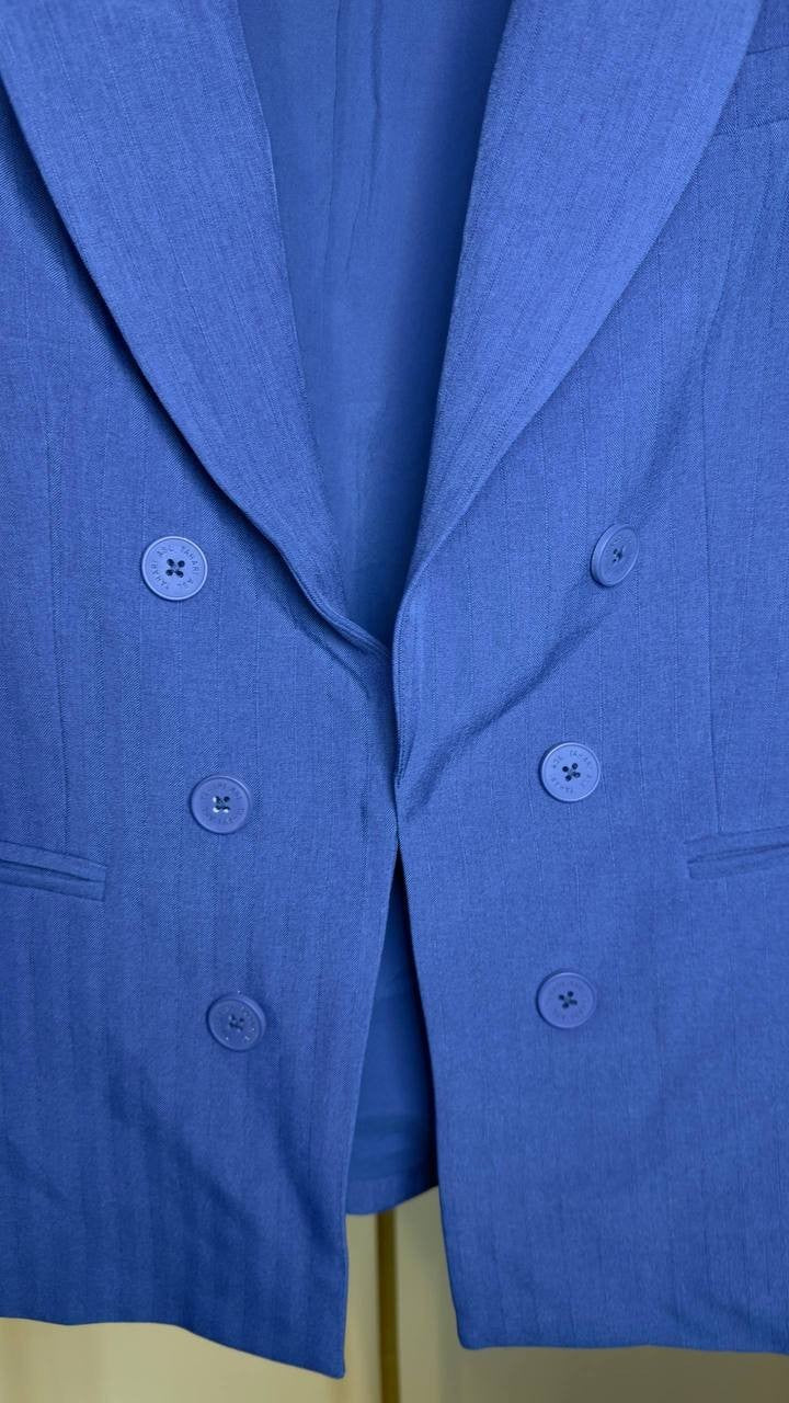 Tahari ASL Faux Double Breasted Jacket New Royal 16 NWT $139