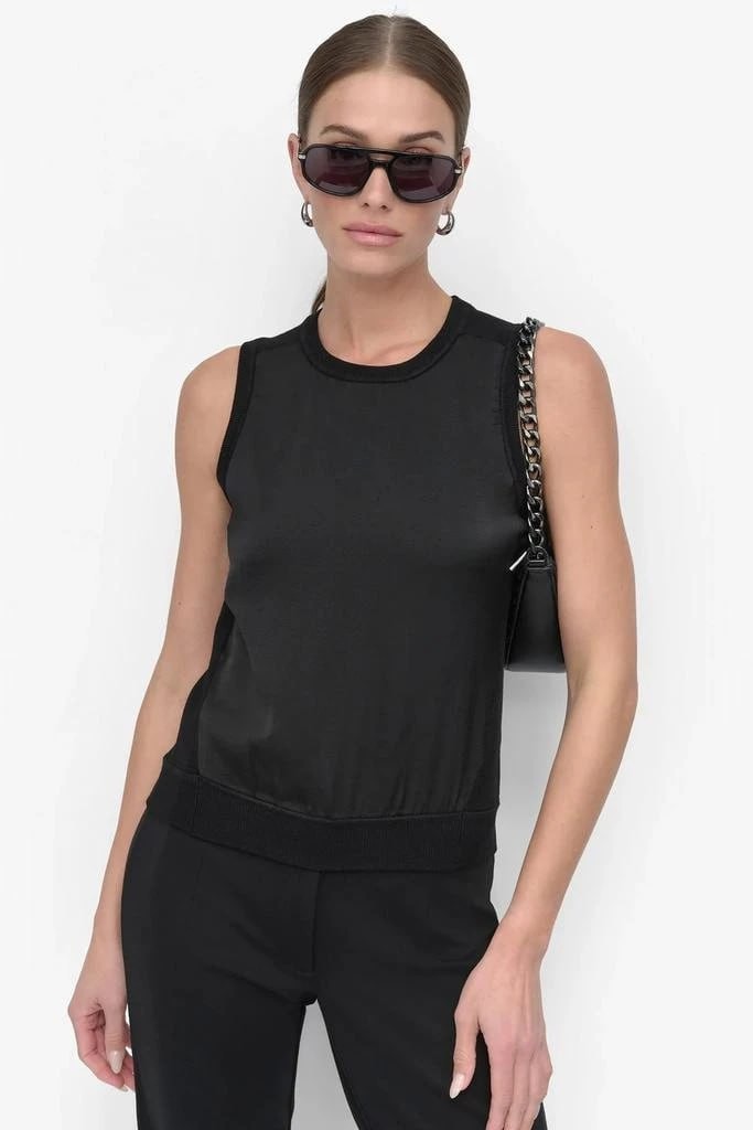 DKNY Sleeveless Mixed Media Sweater – Size L – NWT – $69