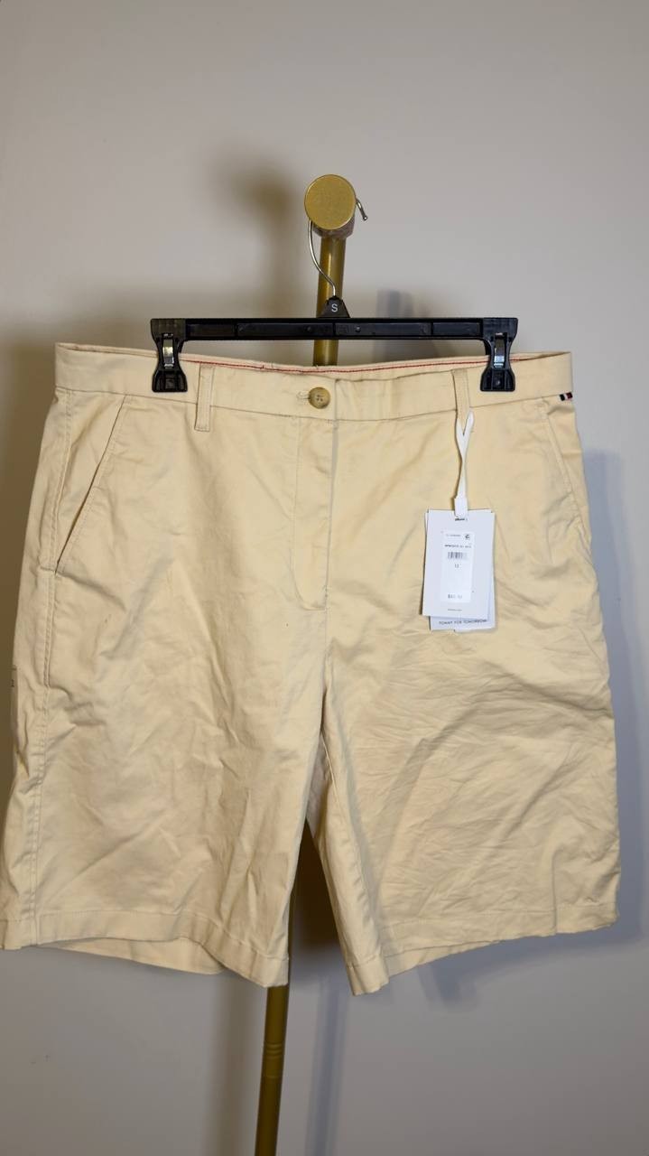 Tommy  Hilfiger  Women’s  Twill  Slim  Straight  Shorts  Beige  12  NWT  $59.50 