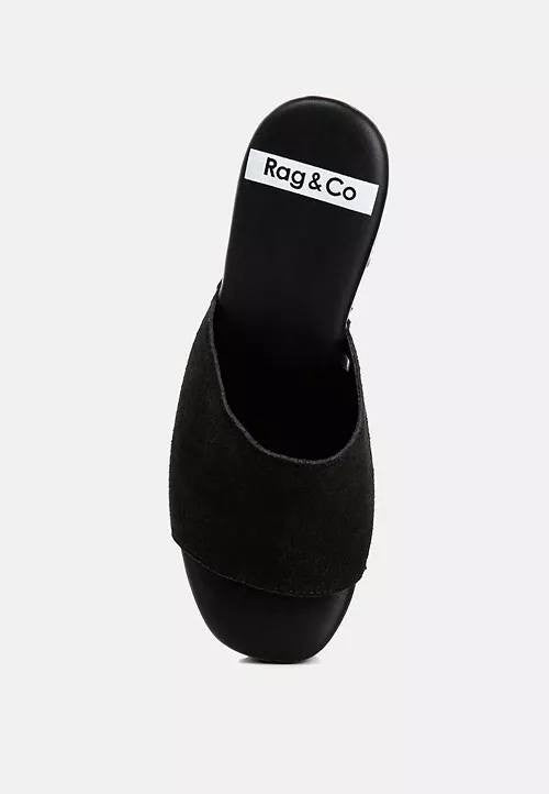 Rag  &  Co  High  Block  Heel  Clogs  Black   8.5  New  $72