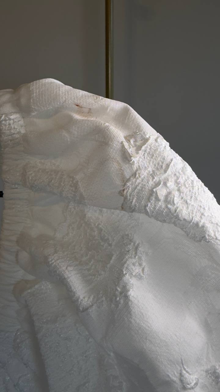 Seni & Cade Off-The-Shoulder Jacquard Fit & Flare Dress Ivory 1X NWT $89