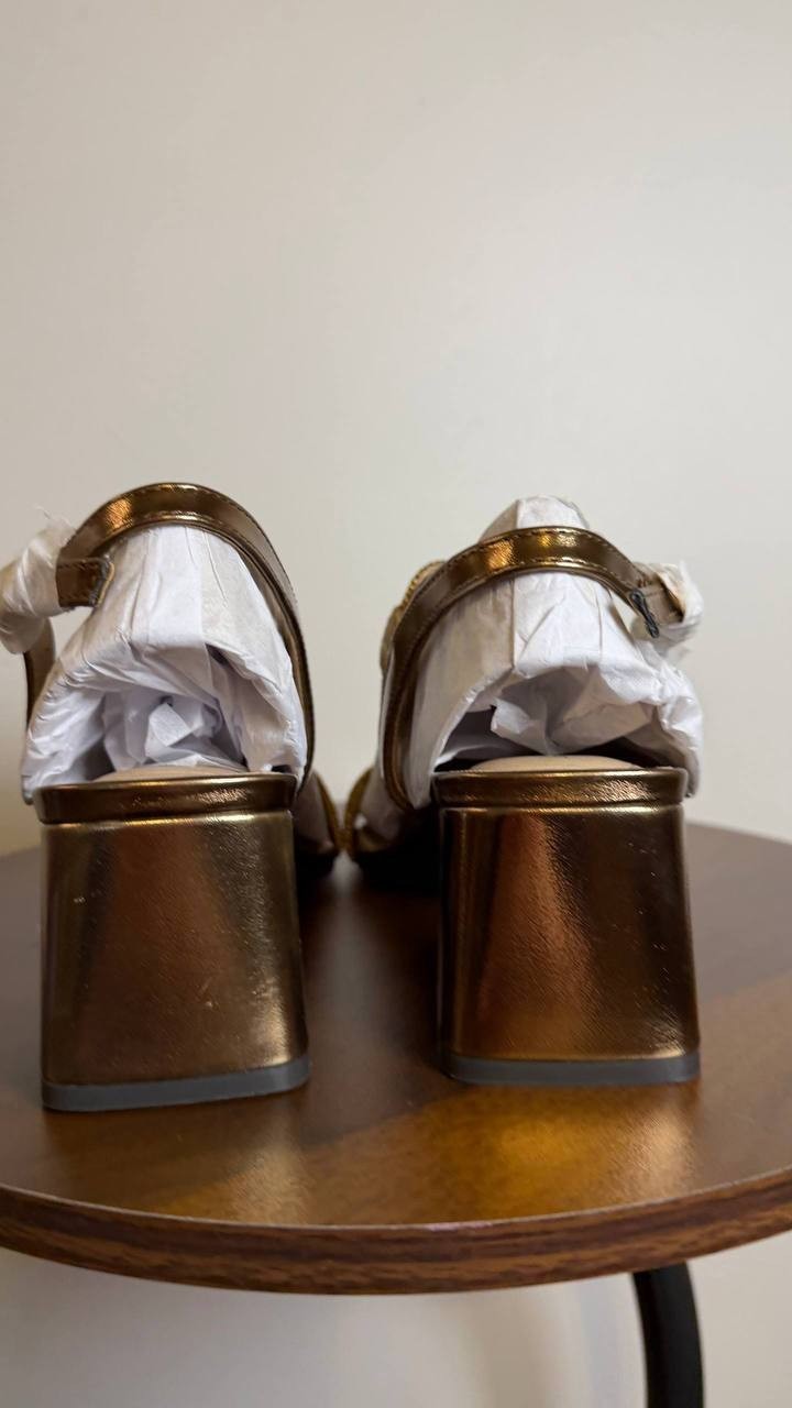 LifeStride Charnelle Sandals 8W Bronze Square Toe Slingback NIB msrp$89.99