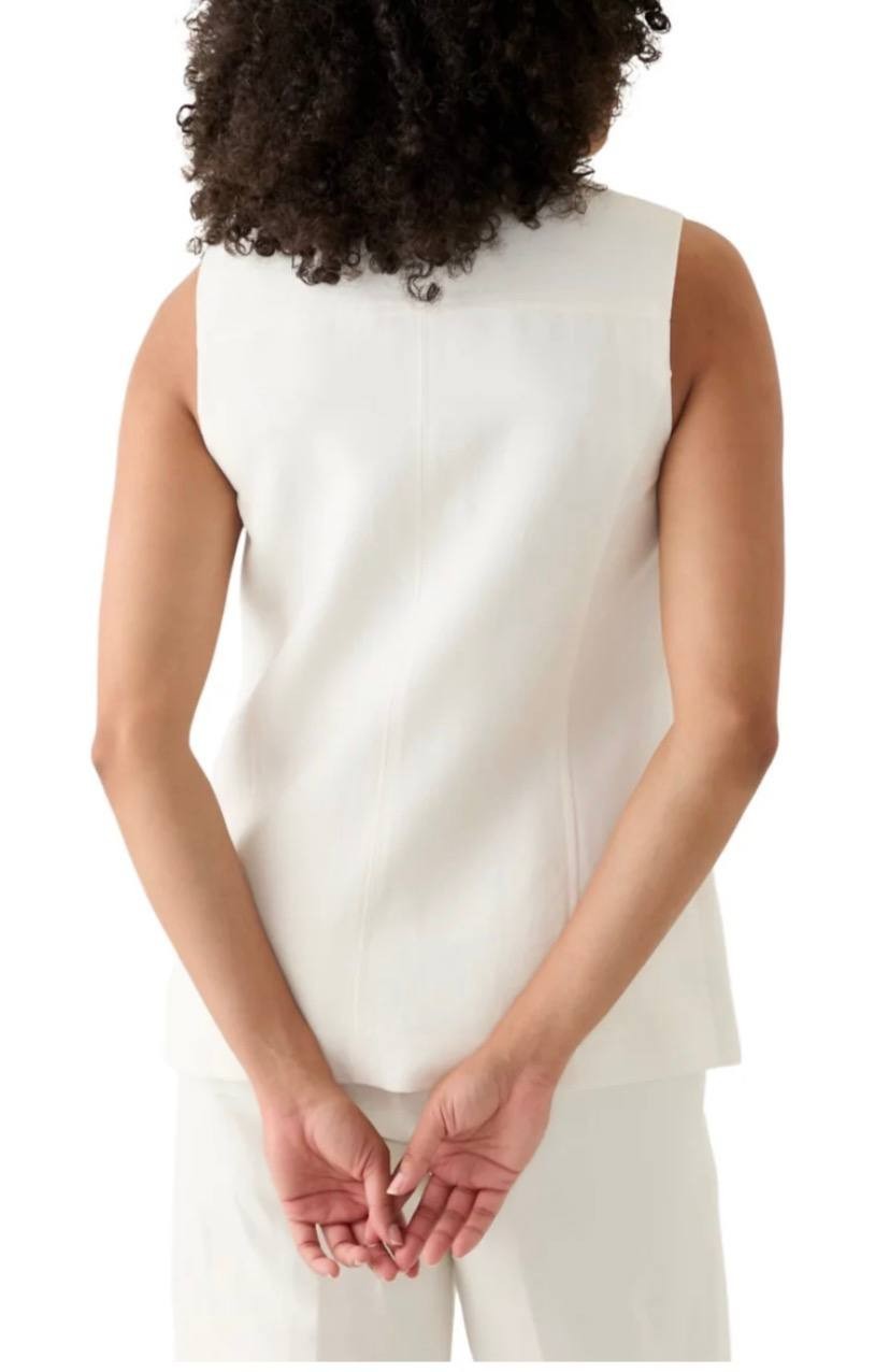 Calvin Klein Linen Blend Vest – Cream – Size 12 – NWT – $139