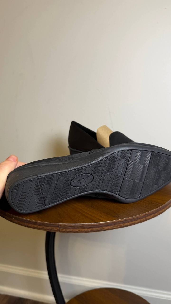 Anne Klein Black Man‑Made Slip‑On Loafers Size 9M NIB MSRP $85