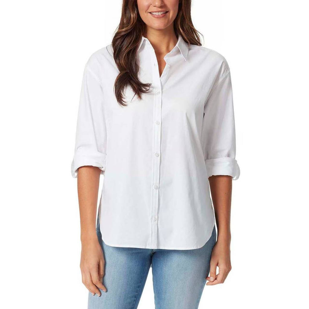 Gloria Vanderbilt Alanis Boat‑Neck BLOUSE White SIZE S NWT MSRP$48