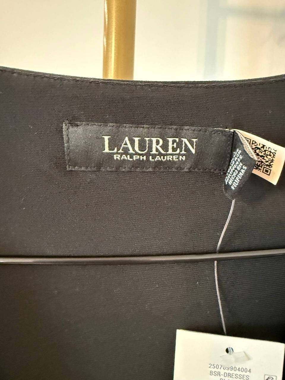 Lauren Ralph Lauren Surplice Jersey Dress BLACK SIZE 0 NWT Elegant MSRP$145