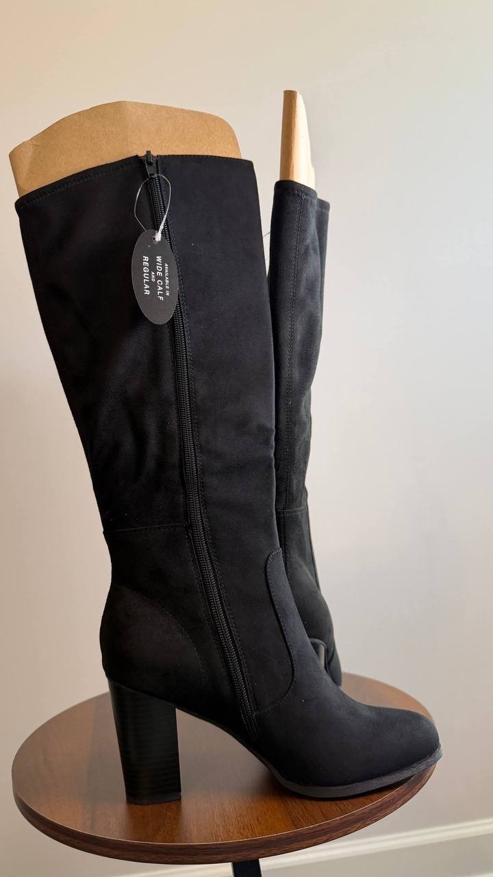 Style & Co Addyy Knee High Dress Boots Black 8M Synthetic $89.90 NWB