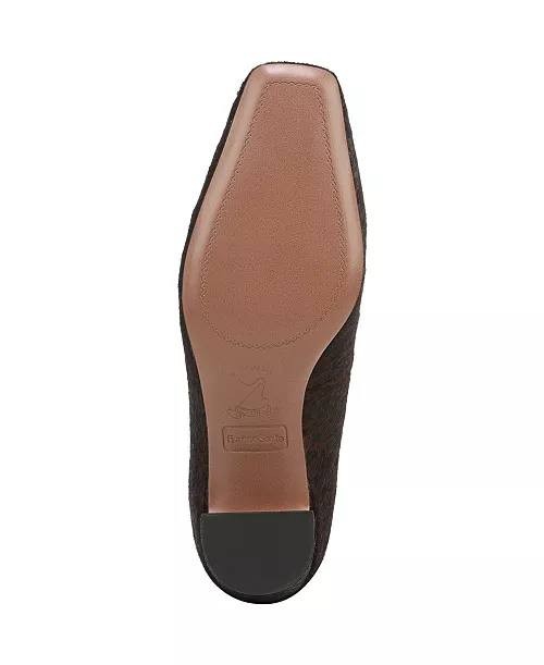 Franco Sarto Salino Pumps 8.5M Brown Leather Square Toe Block Heel NIB msrp$145