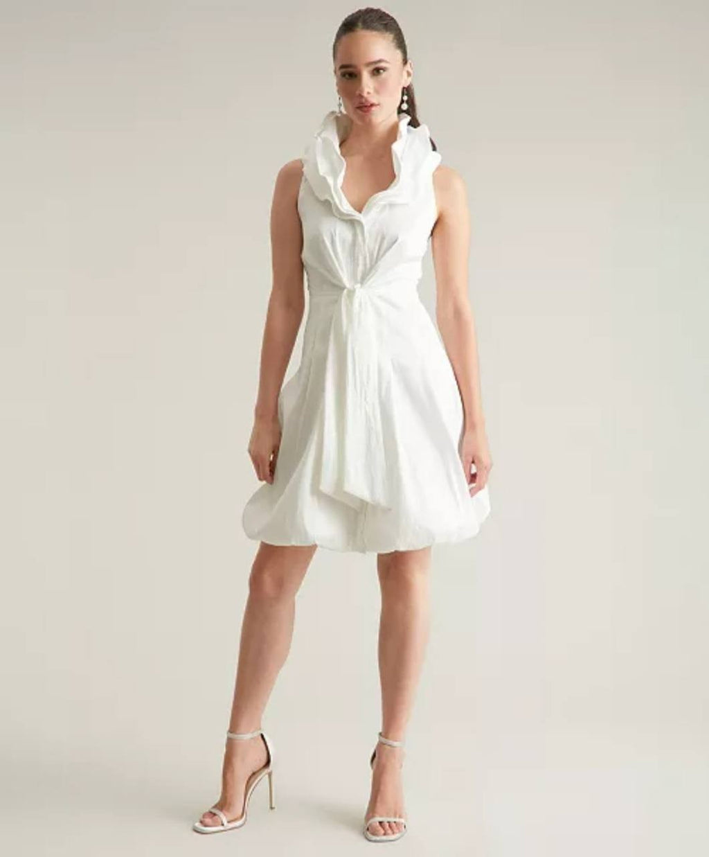 Ivy + Blu Triple‑Collar Tie‑Front Sleeveless Dress – Size 12 – NWOT