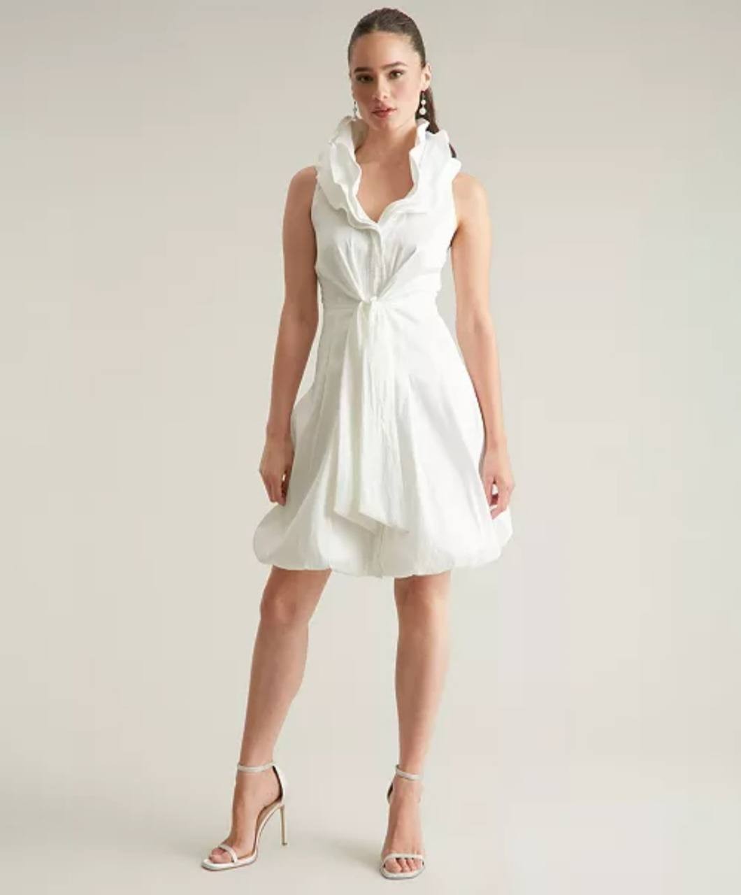 Ivy + Blu Triple‑Collar Tie‑Front Sleeveless Dress – Size 12 – NWOT