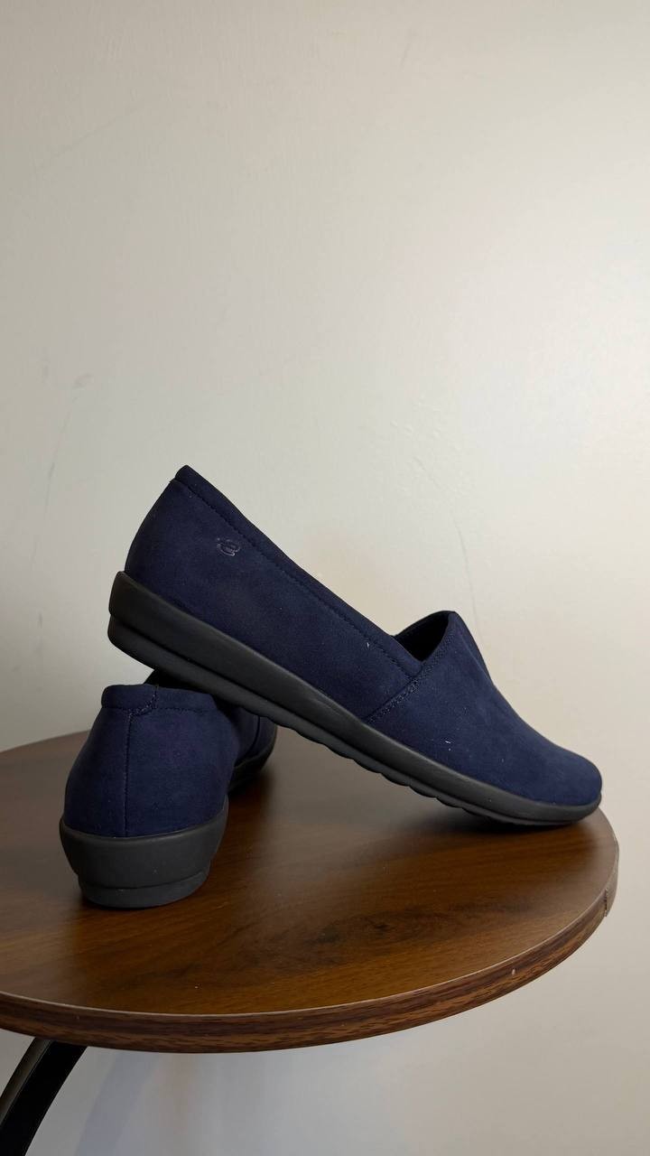 Easy Spirit Arlie Flats 7.5M Dark Blue Textile Slip‑On Lightweight NIB msrp$69