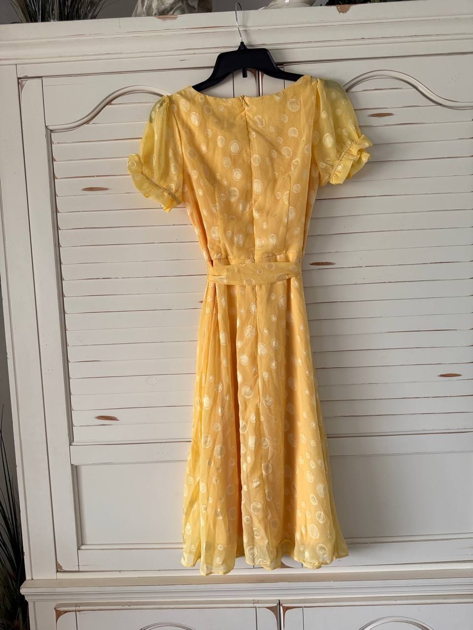 NY Collection Swiss Dot Dress – Size PS – NWT – Yellow Sleeveless Empire Waist