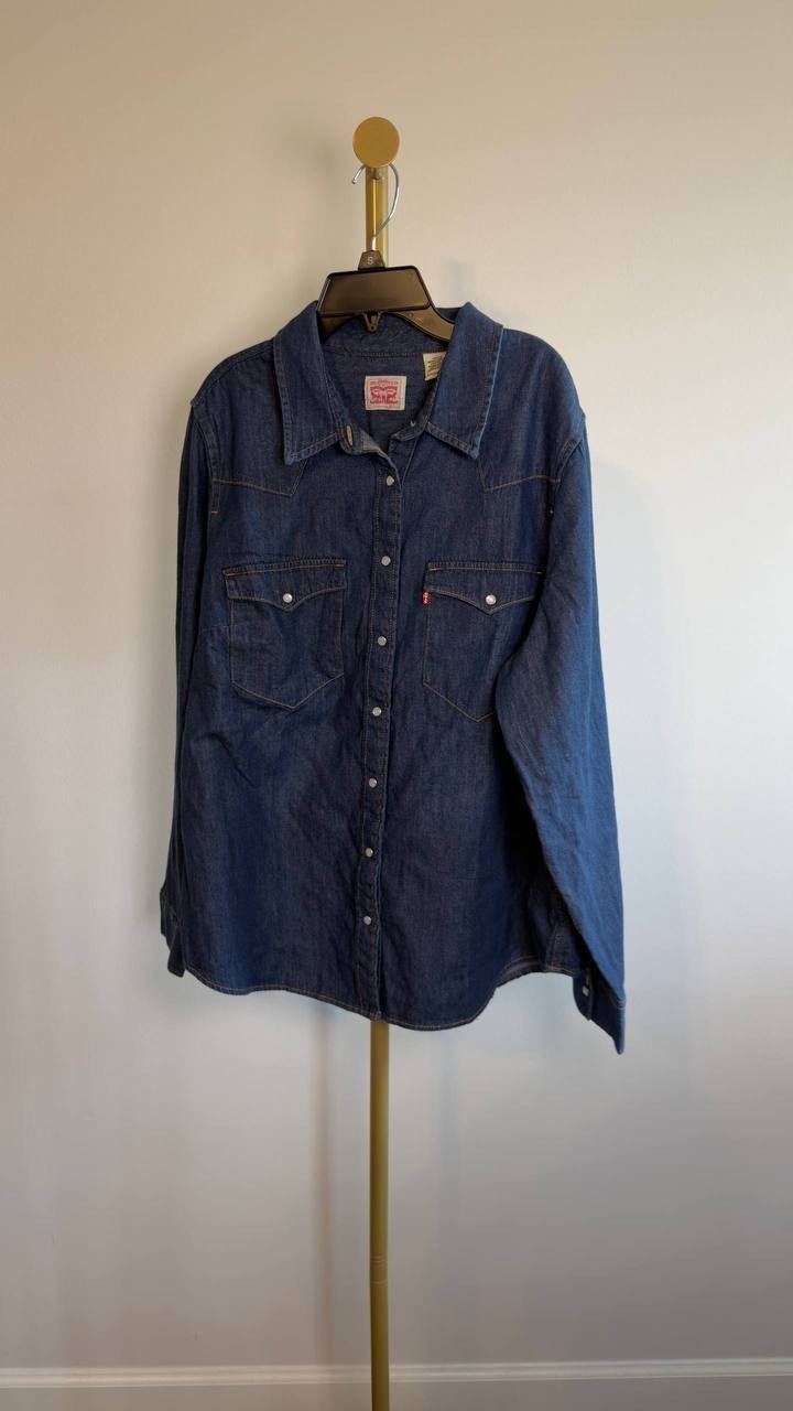 Levi’s Classic Western Standard Fit Shirt Dark Wash 1X NWT $69.50
