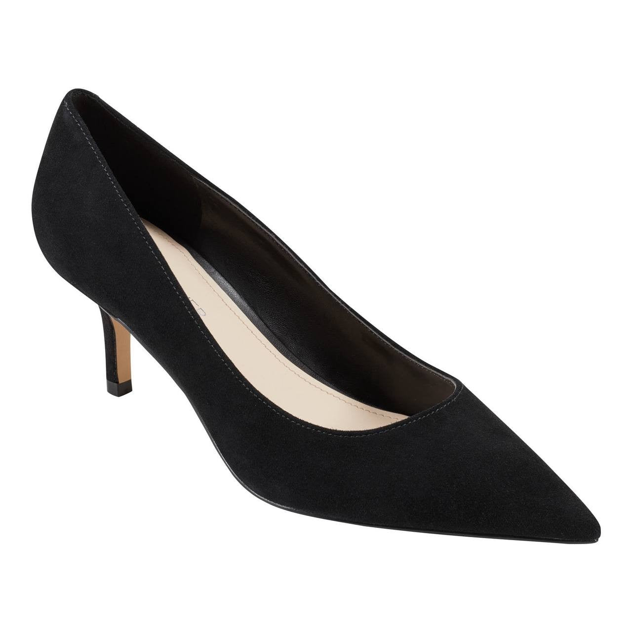 Marc Fisher Alola Pump Black Suede 7.5M Stiletto Heels MSRP $99 NWB