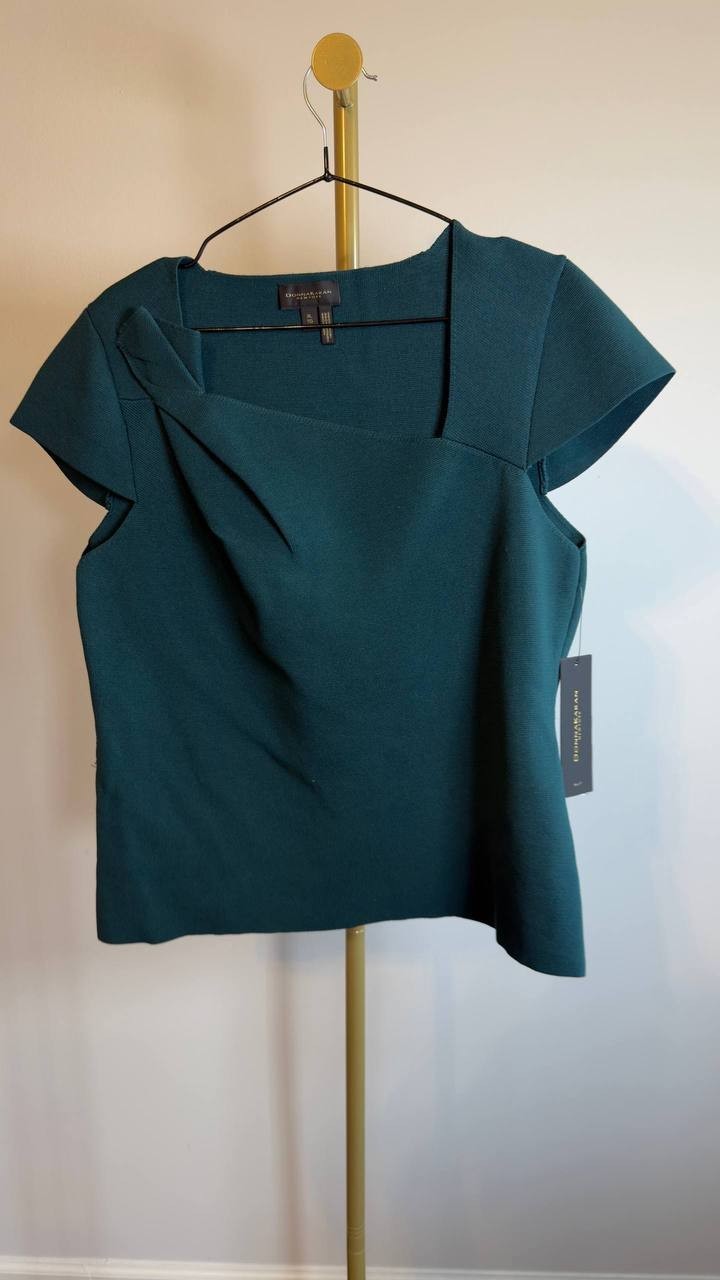 Donna Karan New York Women’s Cap‑Sleeve Sweater Green Size XL NWT $169
