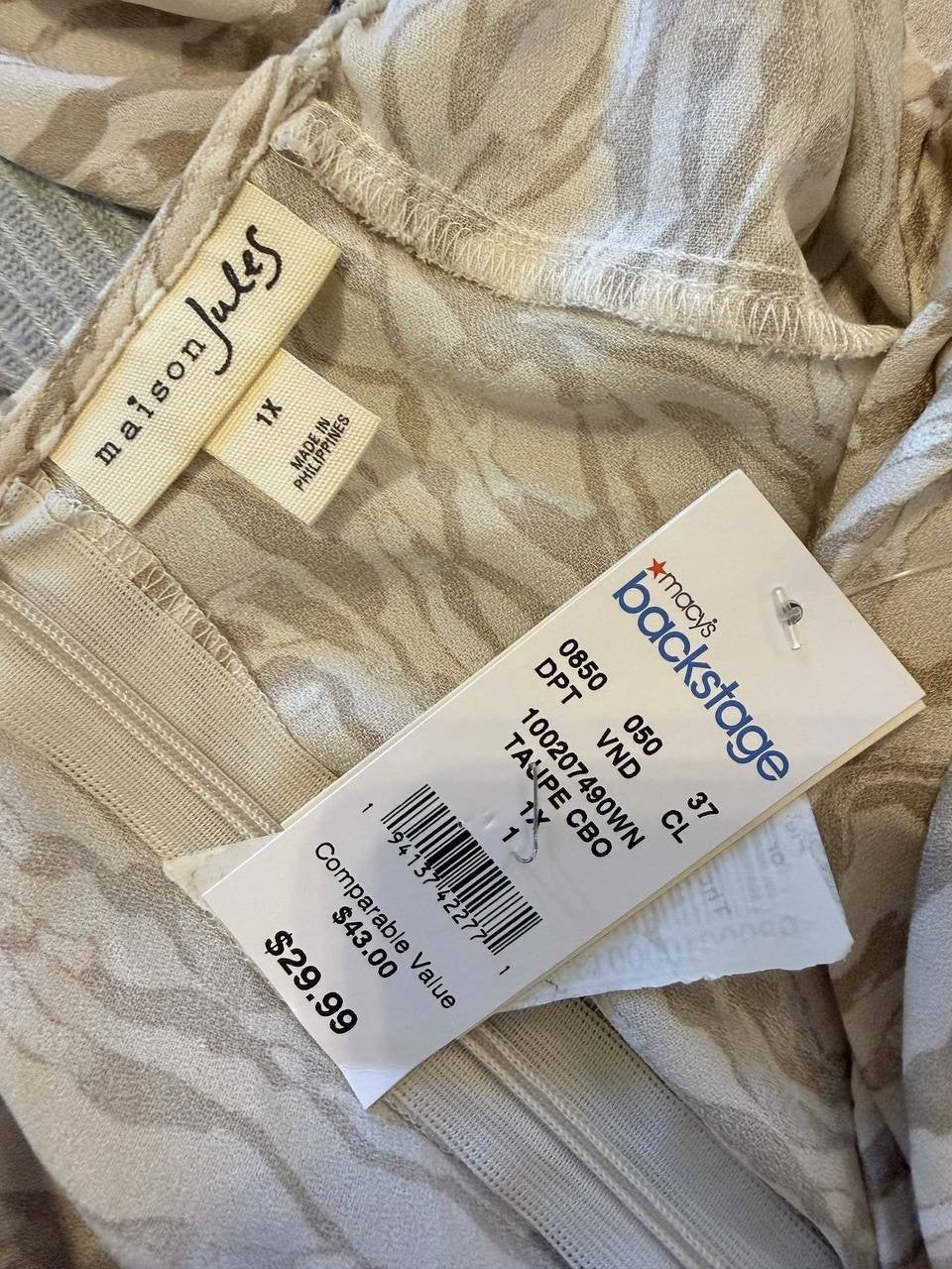 Maison Jules Off‑the‑Shoulder Maxi Dress – Size 1X – NWT – $43$