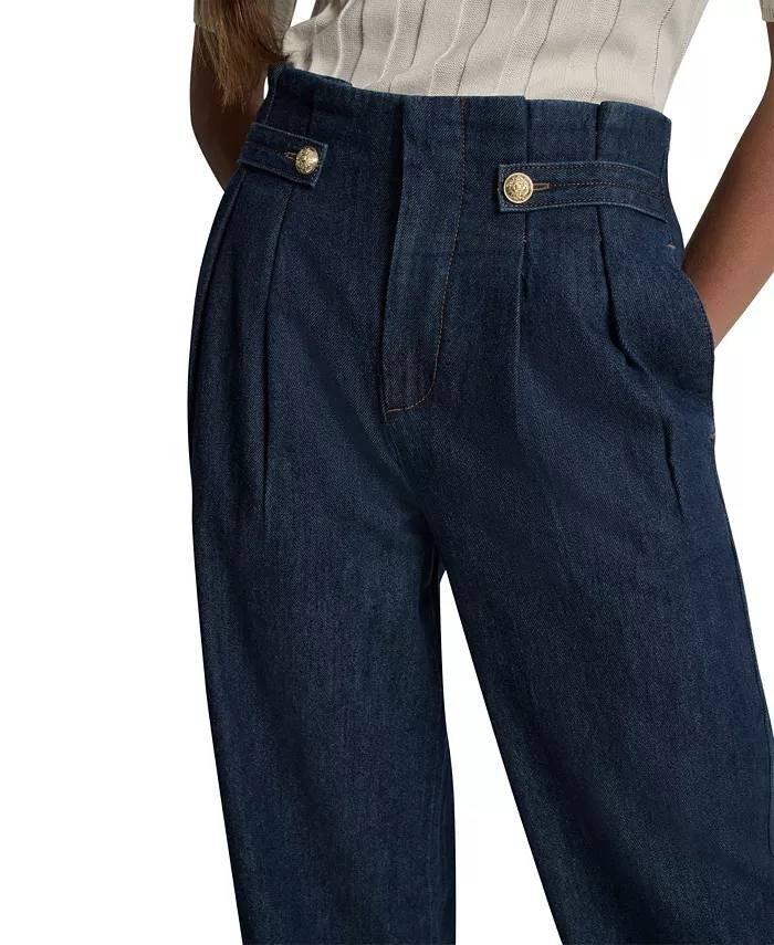 DKNY Jeans Wide Leg Denim Trousers Carmine Classic Fit Size25 NWT damage zip $99