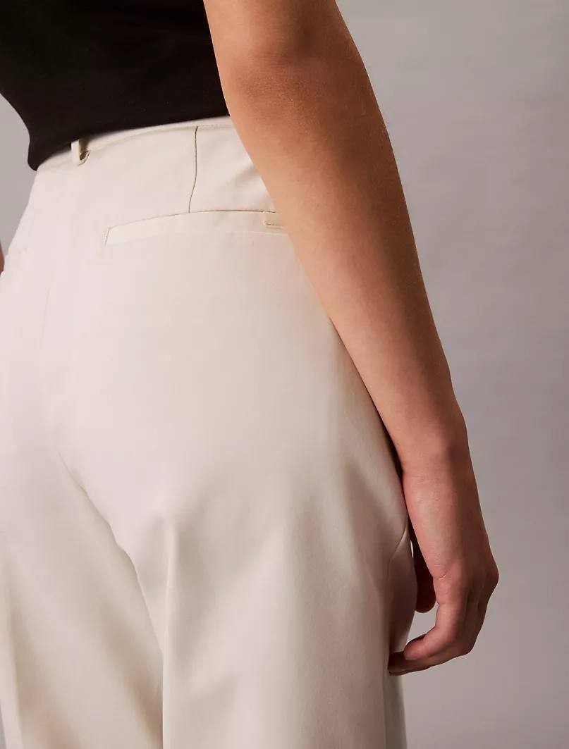 Calvin Klein Cotton Stretch Chino Pants, Straight Fit, Size 6, Tofu Chic