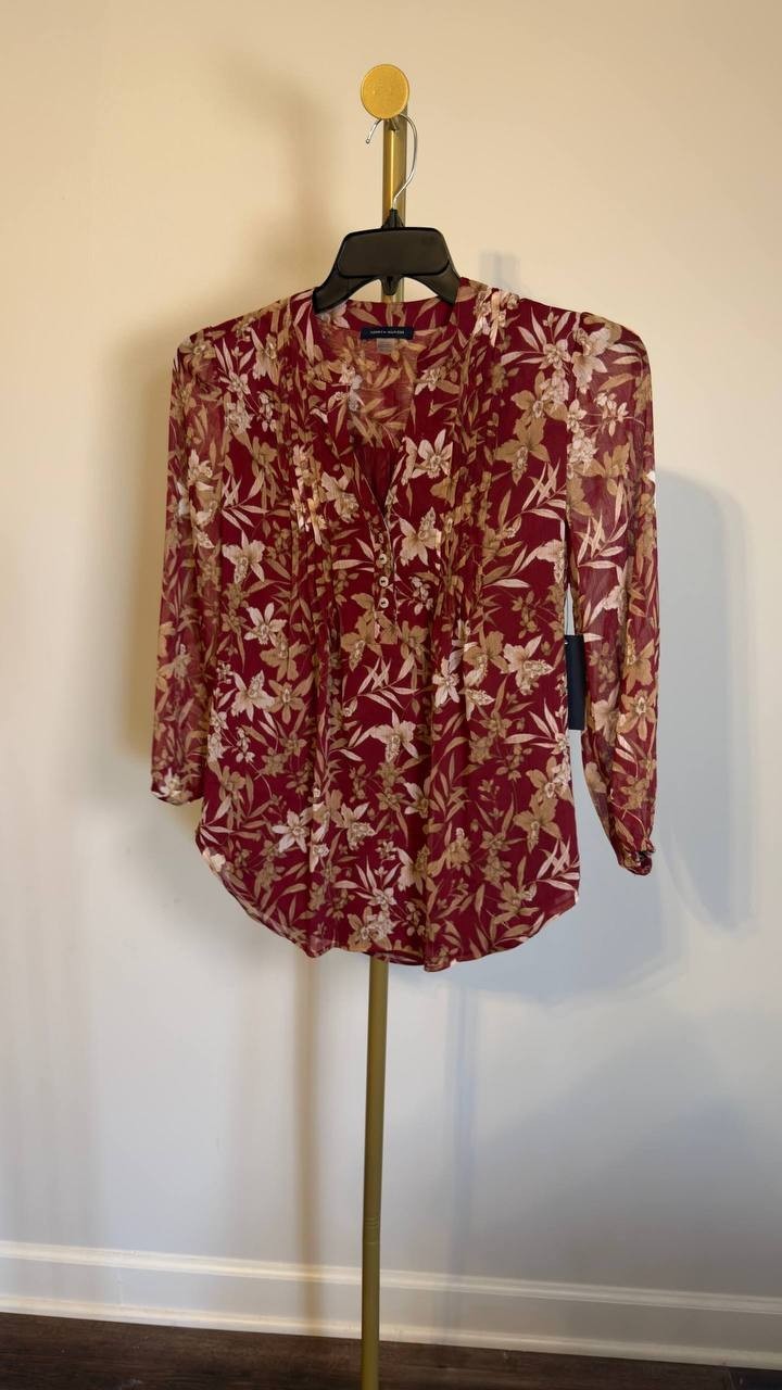 Tommy Hilfiger Blusa con Estampado Floral Multi XS NWT $89