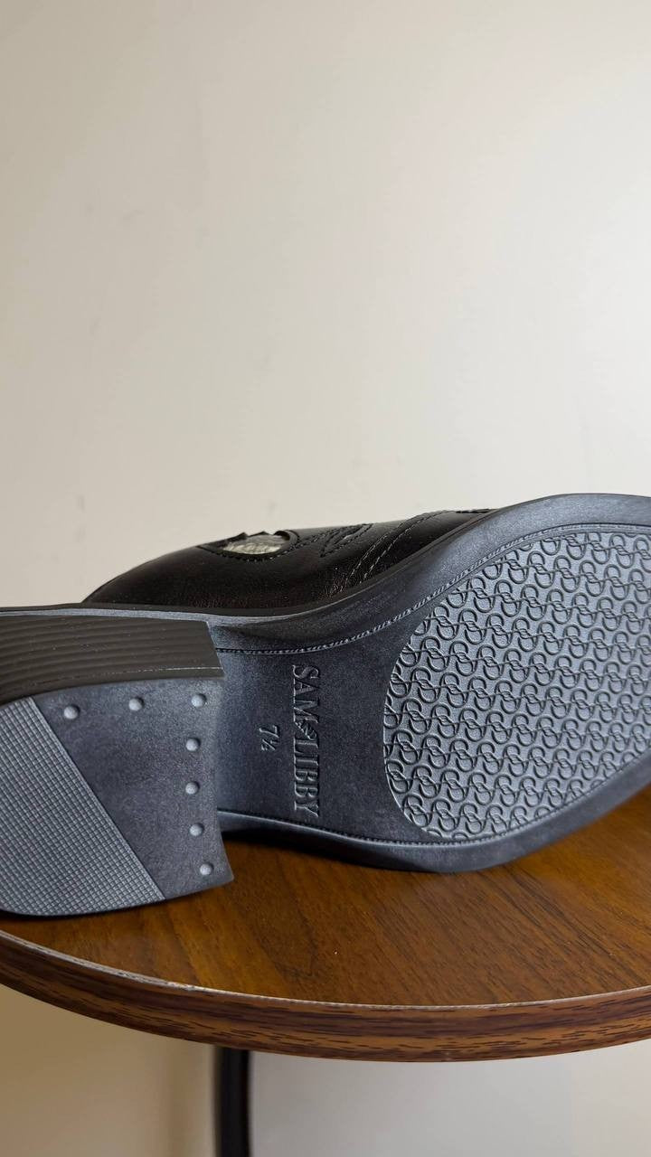 Sam & Libby Black Block Heel Mules 7.5M New in Box MSRP $80