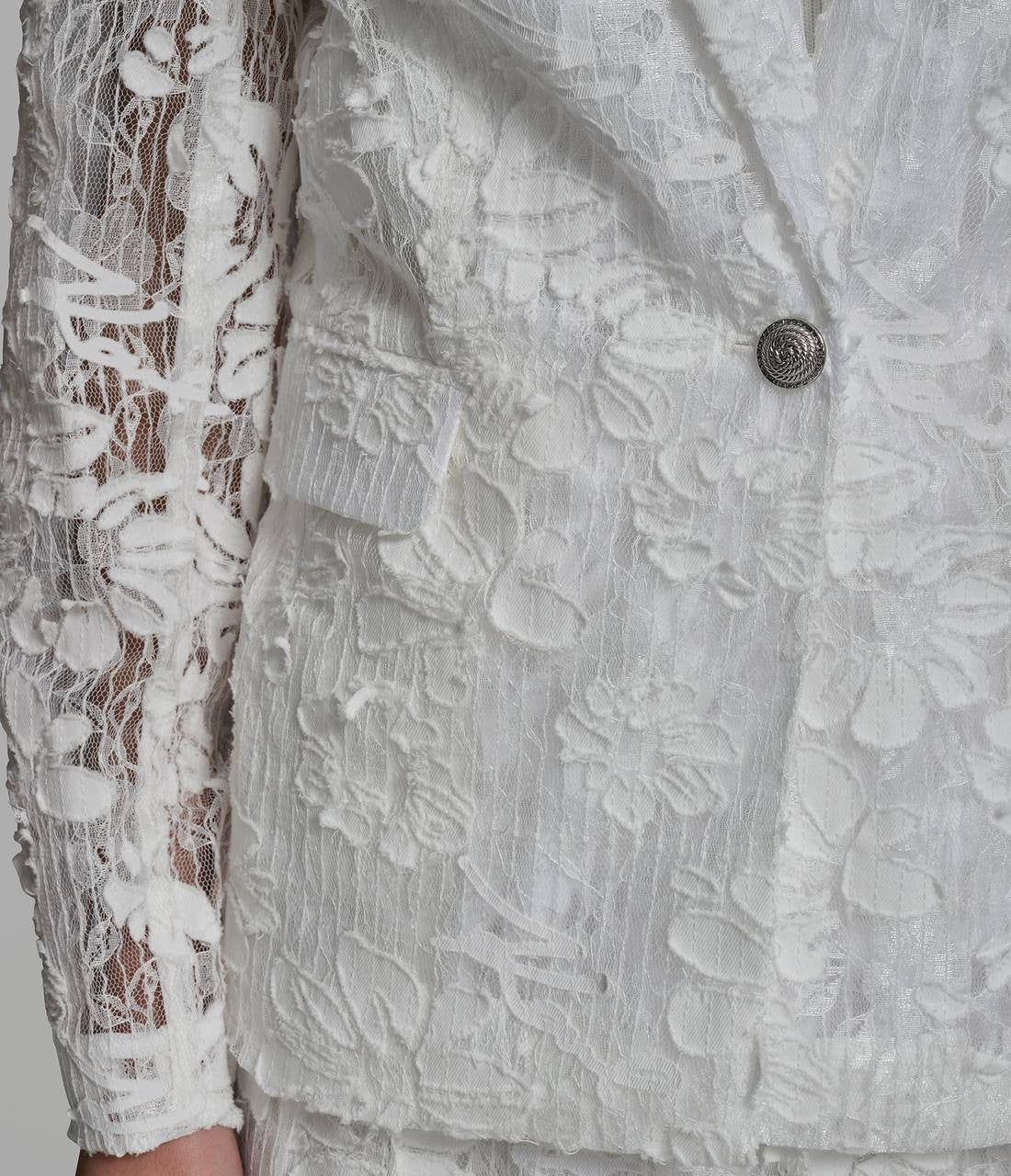 Karl Lagerfeld Paris Lace Blazer Soft White Size 6 NWT $199