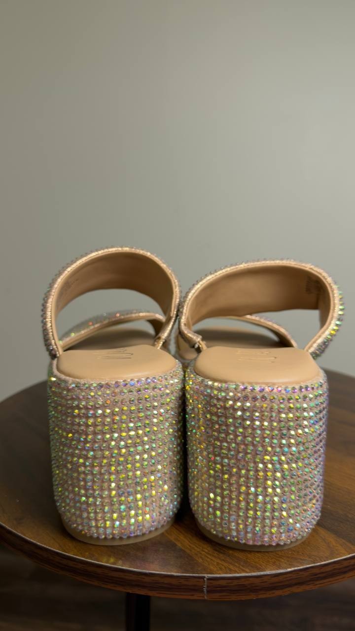 Wild Pair  Wedge Sandals  Bling  8M  New  $69.50