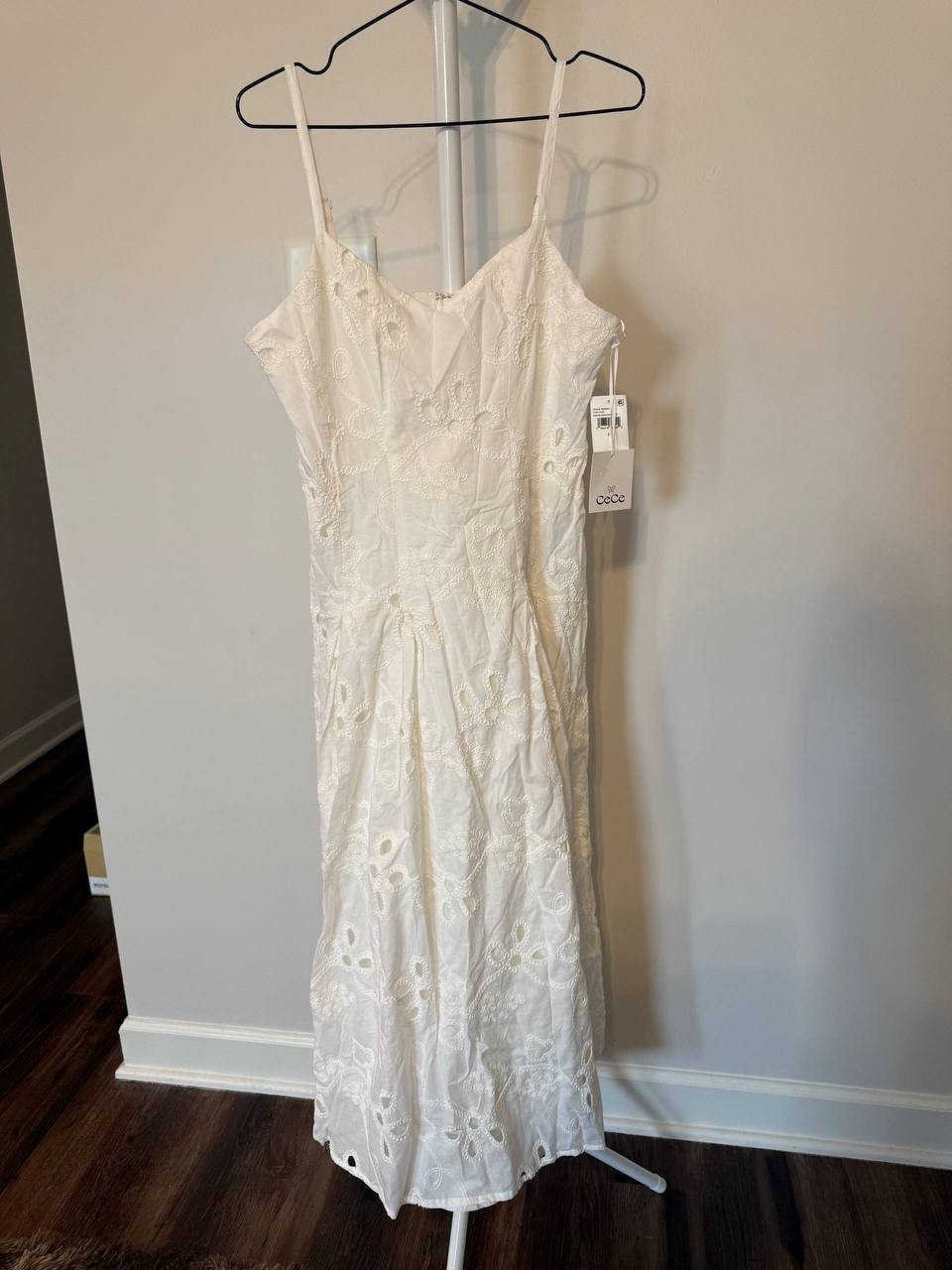 CeCe Embroidered A‑Line Maxi Dress White Size S NWT MSRP$139