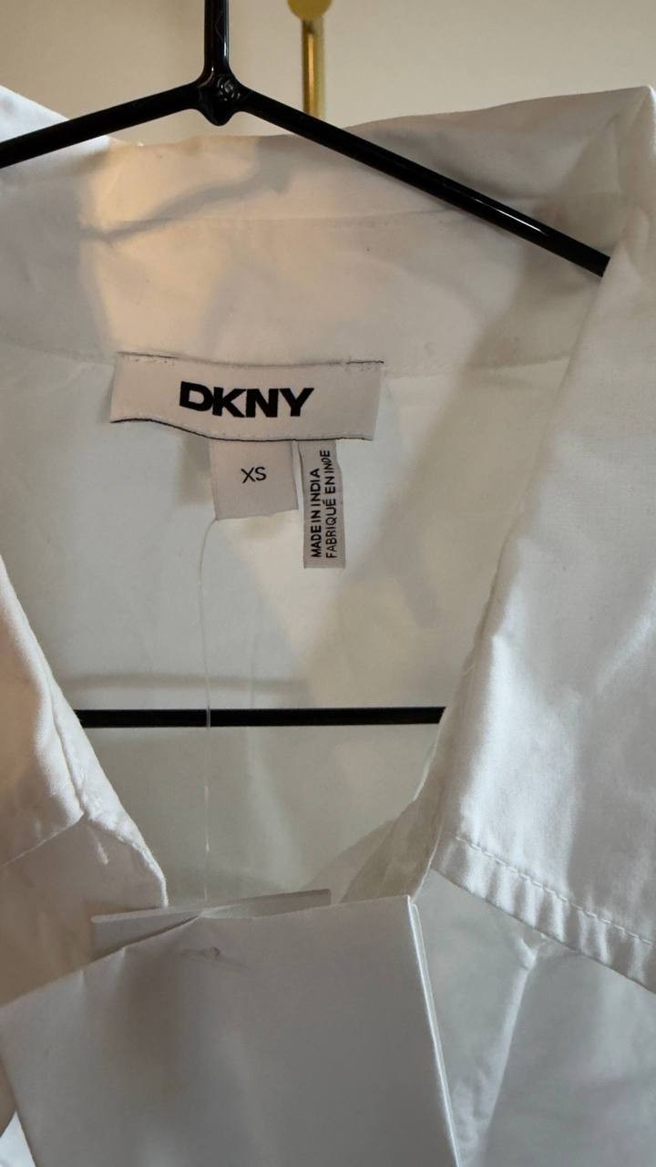 DKNY Cotton Sleeveless Ladder‑Trim Blouse White XS NWT $89