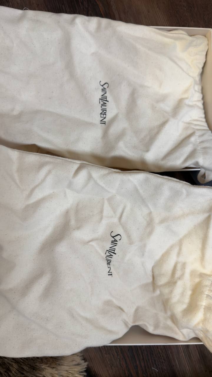 Saint  Laurent  Babylone  Mules  Suede  Dark Havana 37.5  New in Box  $1200