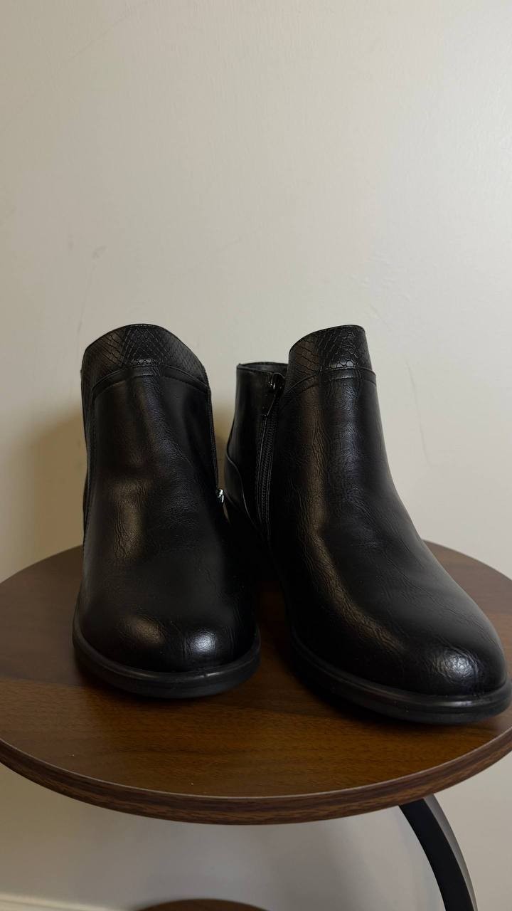 Easy Motion by Easy Street Booties 9.5W Black Man‑Made Zip Comfort NIB msrp$75