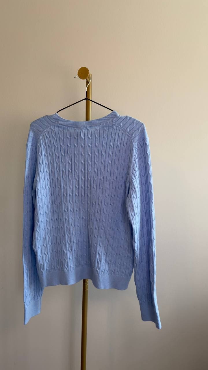 Tommy Hilfiger Cable-Knit Cardigan Sweet Blue M NWT $94.50