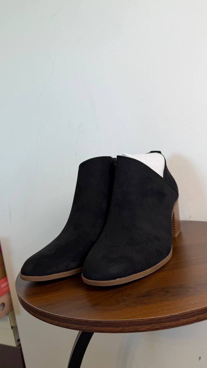 Style & Co Felaa Asymmetrical Booties Black 8.5M Microfiber Fabric $79.90 NWB