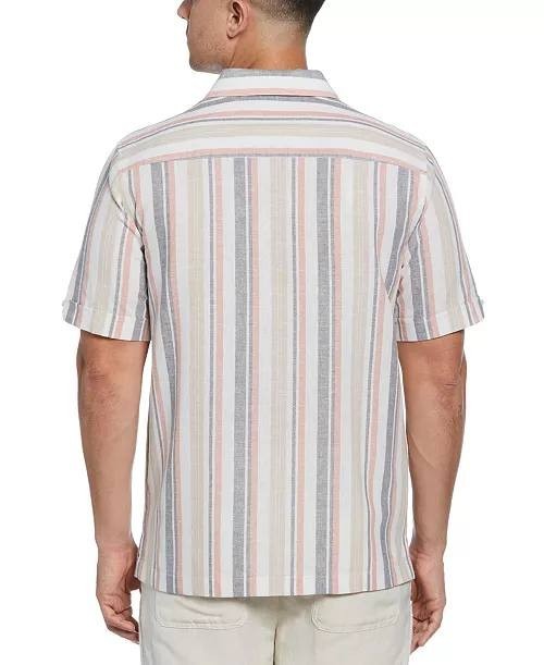 Cubavera Men’s Striped Panel Linen Camp Shirt Short Sleeve XL/EG NWT $80