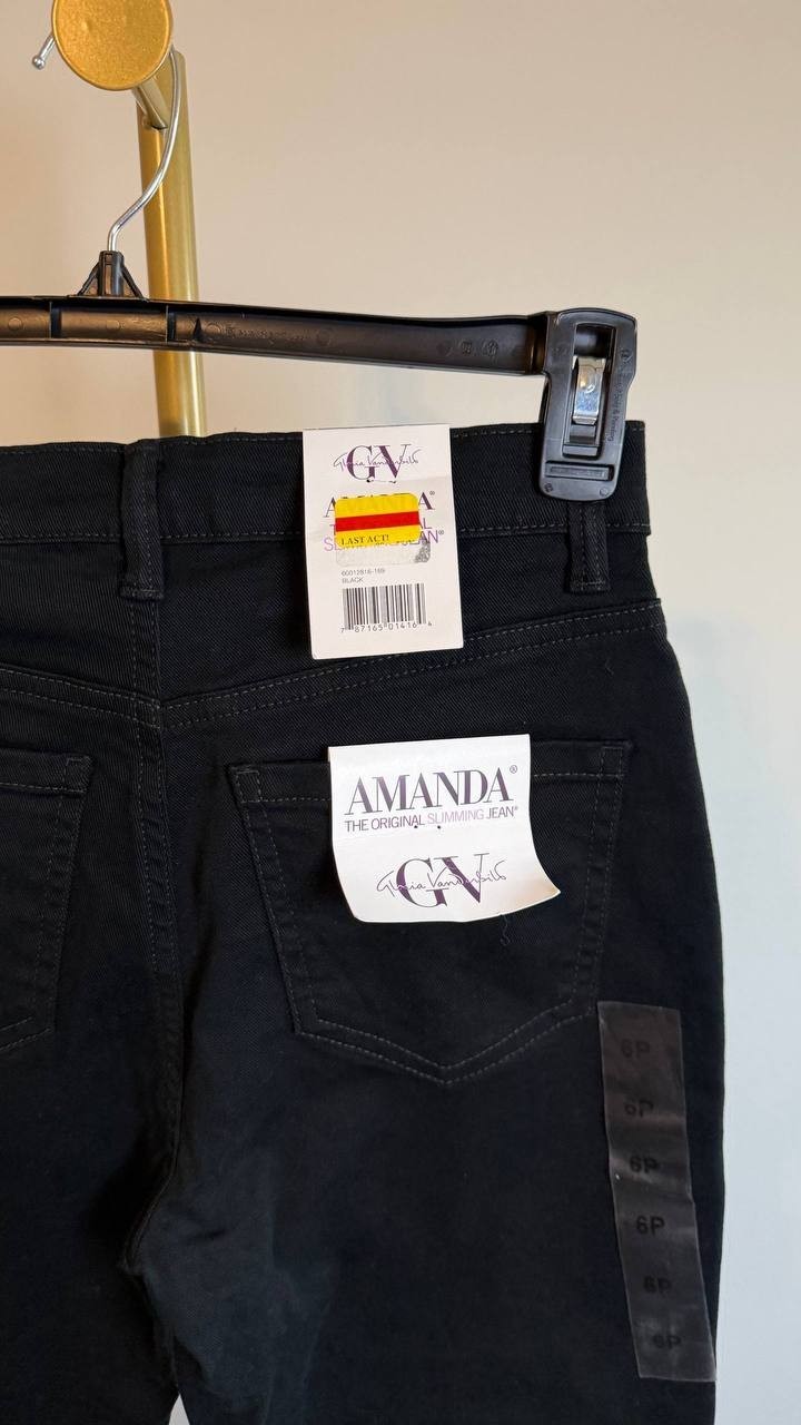 Gloria Vanderbilt Amanda High Rise Tapered Leg Jeans Rinse Noir Size 6P NWT