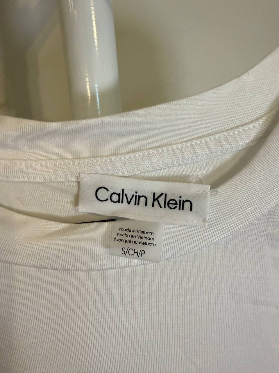 Calvin Klein White Sleeveless Ruched-Shoulder Top – Size S – NWT – $49