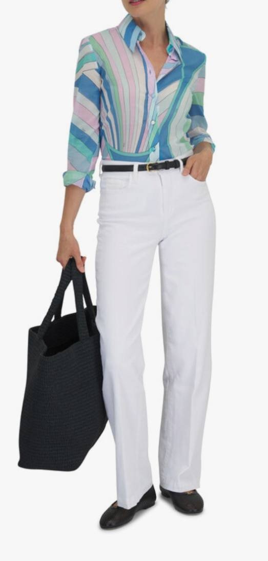L’AGENCE “Scottie” Wide‑Leg Premium Denim Jeans – White – Size 29 – NWT – $255