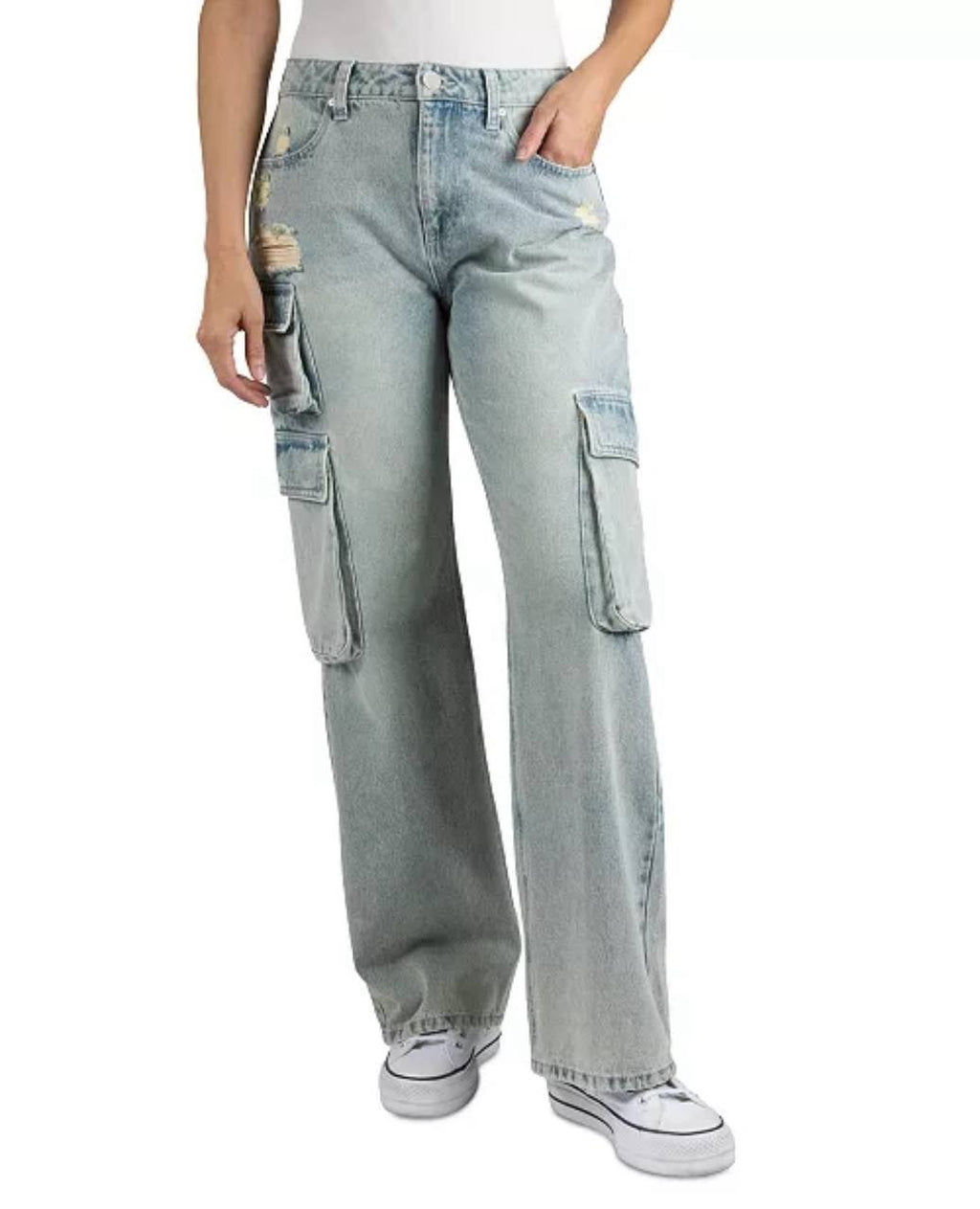 Indigo Rein High-Rise Curvy Cargo Skater Jeans - Juniors 11, Blue Denim